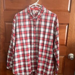 Barbour Red and White Plaid Casual Shirt